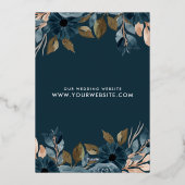 Blaue Blüten, die Hochzeit spart das Datum der Ein Folieneinladung (Rückseite)