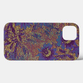 Blaue Blüten gegen das Muster der Blättertarnung Case-Mate iPhone Hülle (Rückseite (Horizontal))