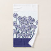 Blaue Blüten Geschenk Badhandtuch Set (Handtuch)
