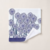 Blaue Blüten Geschenk Badhandtuch Set (Waschlappen)