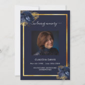 Blaue Blüten Goldfräser Foto Einladung (Vorderseite)