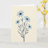 Blaue Blüten-Grußkarte Karte (Gelbe Blume)