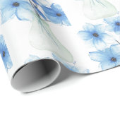 Blaue Blüten in Glasvase Geschenkpapier (Rolleneckpunkt)