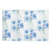 Blaue Blüten in Glasvase Kissenbezug (Rückseite)