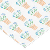 Blaue Blüten in Holztöpfen Kurzer Tischläufer (Ecke)