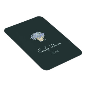 Blaue Blüten in Vase grau Magnet