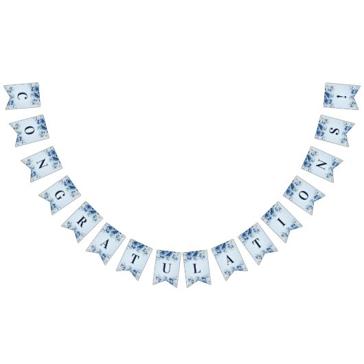 Blaue Blüten Jagdflagge Wimpelkette (Alle)