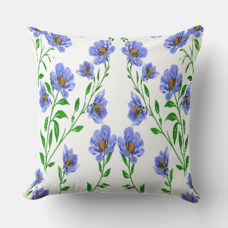 Blaue Blüten Kissen