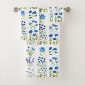 Blaue Blüten Kornblumen Wasserfarbe Badhandtuch Set (Insitu)
