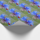 Blaue Blüten Ladybug Liebe Locarno Geschenkpapier (Ecke)