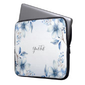 Blaue Blüten - Laptop-Sieb Laptopschutzhülle (Vorderseite Links)