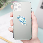 Blaue Blüten mit Schmetterling Aufkleber (Telefon)