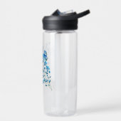 Blaue Blüten mit Schmetterling Trinkflasche (Links)