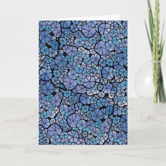 Blaue Blüten Prunkwinde Abstrakter Blumengarten Karte (Vorderseite)