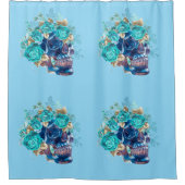 BLAUE BLÜTEN REQUIEM DUSCHVORHANG (Vorderseite)