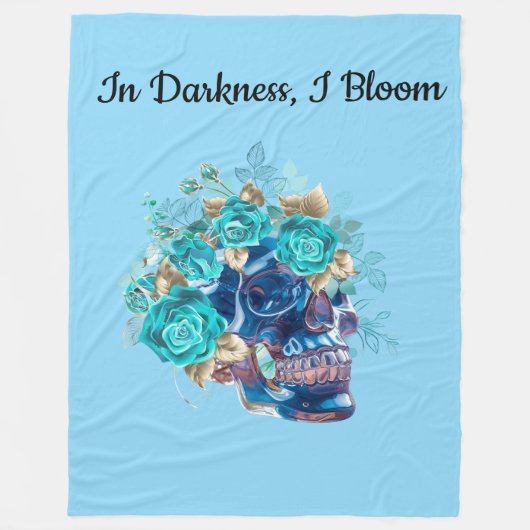 BLAUE BLÜTEN REQUIEM FLEECEDECKE (Vorderseite)