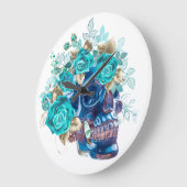BLAUE BLÜTEN REQUIEM GROßE WANDUHR (Winkel)
