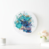 BLAUE BLÜTEN REQUIEM GROßE WANDUHR (Zuhause)