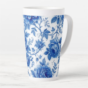 Blaue Blüten Rosen Pfingstrosen Kobaltblau Weiß Milchtasse