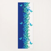 Blaue Blüten-Symphonie Yogamatte (Rückseite)