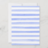 Blaue Blüten und Milchdusche Einladung (Rückseite)