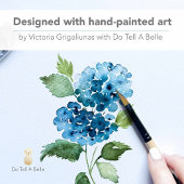 Blaue Blüten und Prosecco-Brautparty-Einladungen