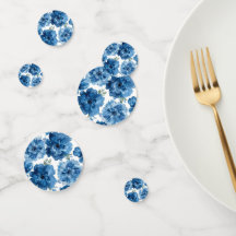 Blaue Blüten Wasserfarbe Floral Botanisch Weiß