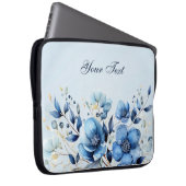 Blaue Blüten Wasserfarben - Laptop-Sieb Laptopschutzhülle (Vorne Rechts)