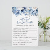 Blaue Blütenaugen auf dem Brautparty Briefpapier (Stehend Vorderseite)