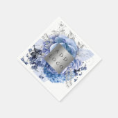 Blaue Blütenblätter für das Firmenlogo Serviette (Ecke)