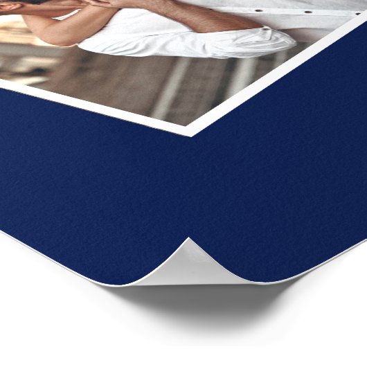 Blaue Blütenblume HochzeitsfotoCollage Poster (Ecke)