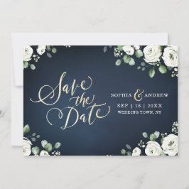 Blaue Blütenblume Save the Date