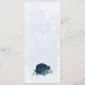 Blaue Blütenblumen botanische Hochzeit Menükarte (Rückseite)