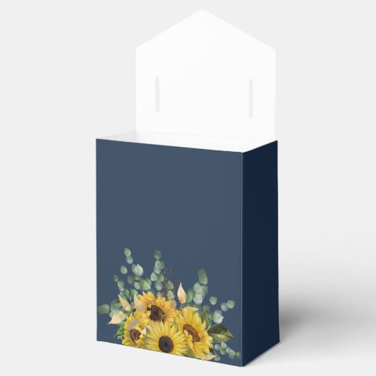 Blaue Blütenblumen der Marine Vielen Dank für Ihre Geschenkschachtel (Geöffnet)