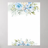 Blaue Blütenblüte Benutzerdefiniertes Zeichen Poster (Vorne)