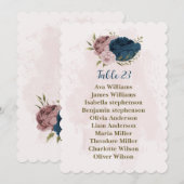 Blaue Blütenblüte mit rosa Seekarte Einladung (Vorne/Hinten)