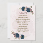 Blaue Blütenblüte mit rosa Seekarte Einladung (Vorderseite)