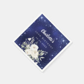 Blaue Blütenblüten des Glitzer Serviette (Ecke)