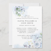 Blaue Blütenfarbe Einladung (Vorderseite)