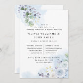 Blaue Blütenfarbe Einladung (Vorne/Hinten)