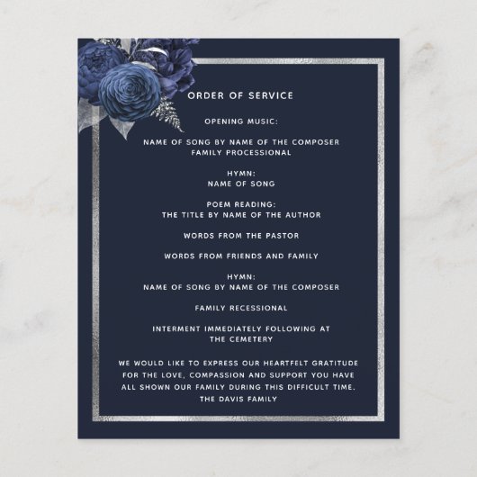 Blaue Blütenflora des Silberbeerungsprogramms für (Rückseite)