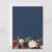 Blaue Blütenhochzeit Einladung (Rückseite)