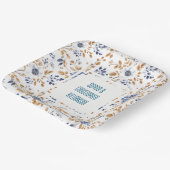 Blaue Blütenhochzeit Pappteller (Gewinkelt)