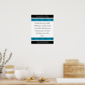 Blaue Blütenhochzeit Poster (Küche)