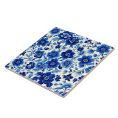 blaue Blütenkaskadenfliese Fliese (Seite)