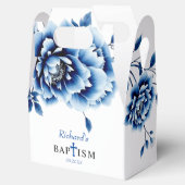 Blaue Blütenpferde Blume Taufe Junge Danke Geschenkschachtel (Geöffnet)