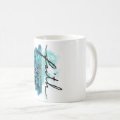 Blaue Blütenpracht Glaube Kaffeetasse (VorderseiteRechts)