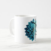 Blaue Blütenpracht Glaube Kaffeetasse (Vorderseite Links)