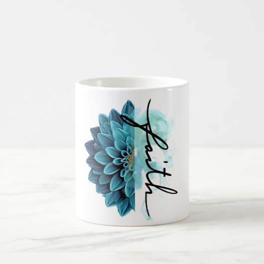Blaue Blütenpracht Glaube Kaffeetasse (Mittel)