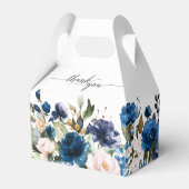 Blaue Blütenrosa Botanische Hochzeit Geschenkschachtel (Vorderseite)